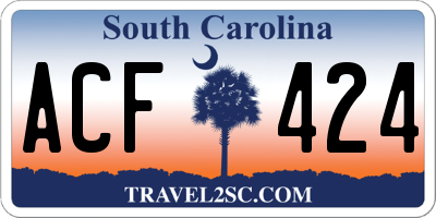SC license plate ACF424