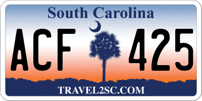 SC license plate ACF425