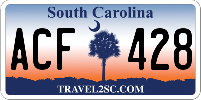 SC license plate ACF428
