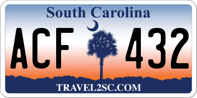 SC license plate ACF432