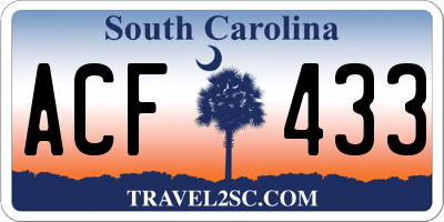 SC license plate ACF433