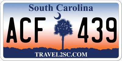 SC license plate ACF439