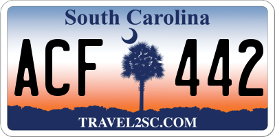 SC license plate ACF442
