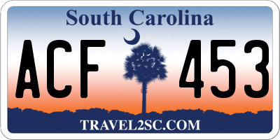 SC license plate ACF453
