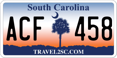 SC license plate ACF458