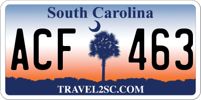 SC license plate ACF463