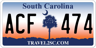 SC license plate ACF474