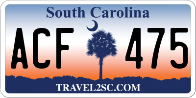 SC license plate ACF475