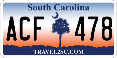SC license plate ACF478