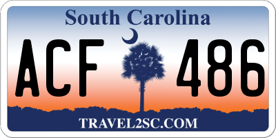 SC license plate ACF486
