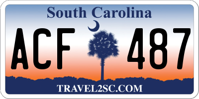 SC license plate ACF487