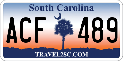 SC license plate ACF489