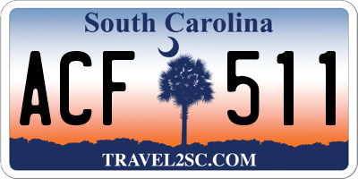 SC license plate ACF511