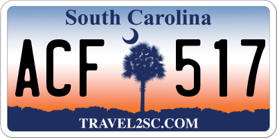 SC license plate ACF517