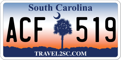 SC license plate ACF519