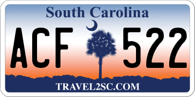 SC license plate ACF522