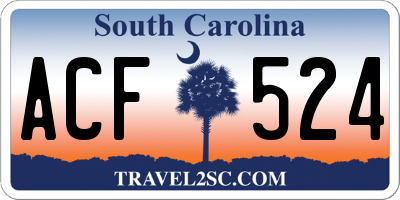 SC license plate ACF524