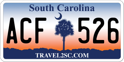 SC license plate ACF526