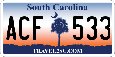 SC license plate ACF533