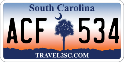 SC license plate ACF534