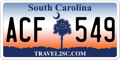 SC license plate ACF549