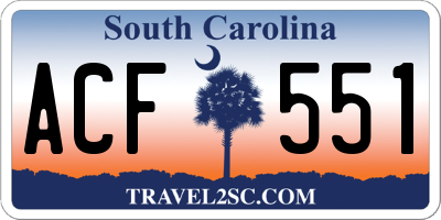 SC license plate ACF551