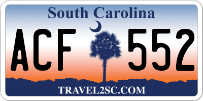 SC license plate ACF552