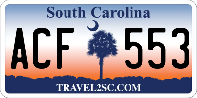SC license plate ACF553