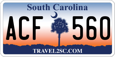 SC license plate ACF560