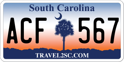 SC license plate ACF567