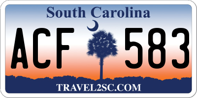 SC license plate ACF583