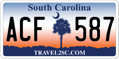 SC license plate ACF587