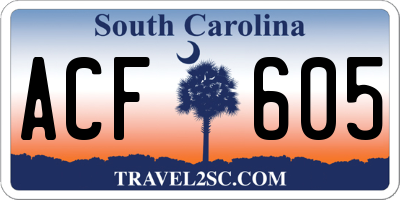 SC license plate ACF605