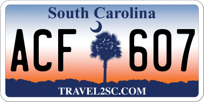SC license plate ACF607