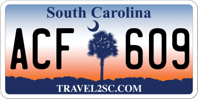 SC license plate ACF609