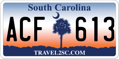 SC license plate ACF613