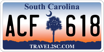SC license plate ACF618