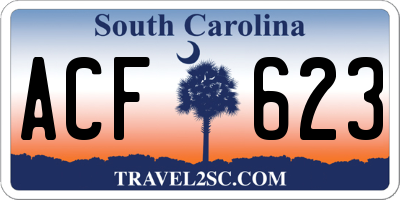 SC license plate ACF623