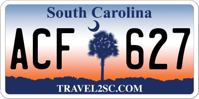 SC license plate ACF627
