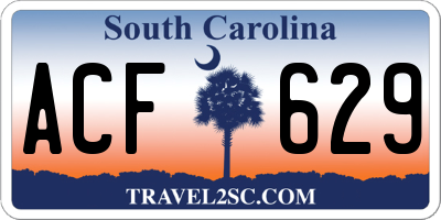 SC license plate ACF629