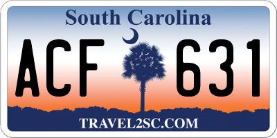 SC license plate ACF631