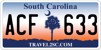 SC license plate ACF633