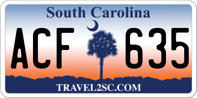SC license plate ACF635