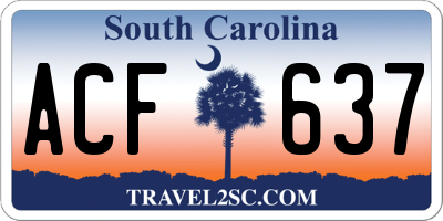 SC license plate ACF637