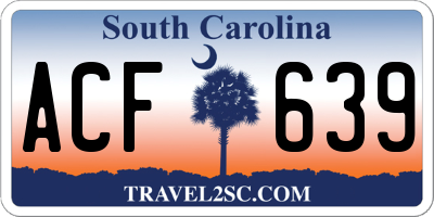SC license plate ACF639
