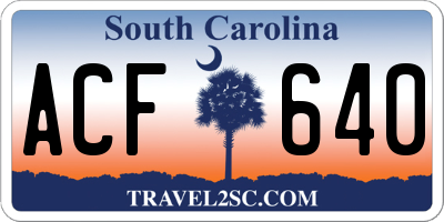 SC license plate ACF640