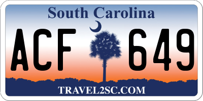 SC license plate ACF649