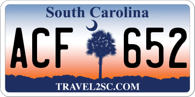 SC license plate ACF652