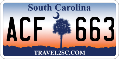 SC license plate ACF663