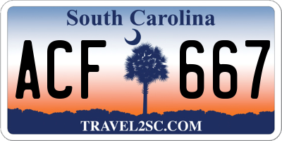 SC license plate ACF667